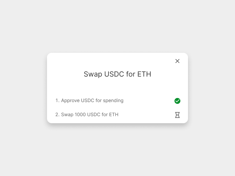Informer l'utilisateur de chaque étape lors de l'échange de tokens